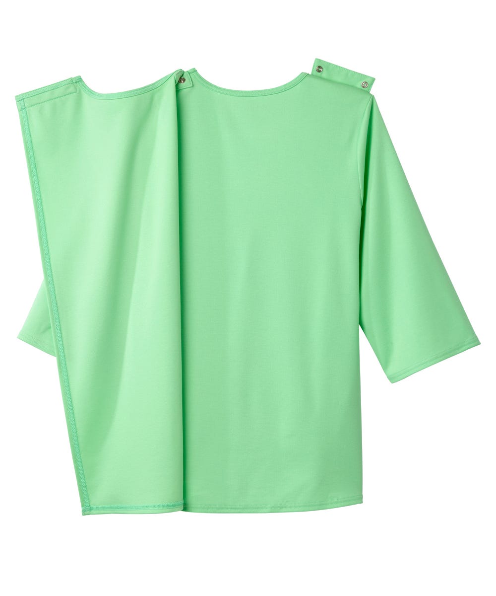 Women's Open Back 3/4 Length Sleeve Top with Embroidery - Silverts 28