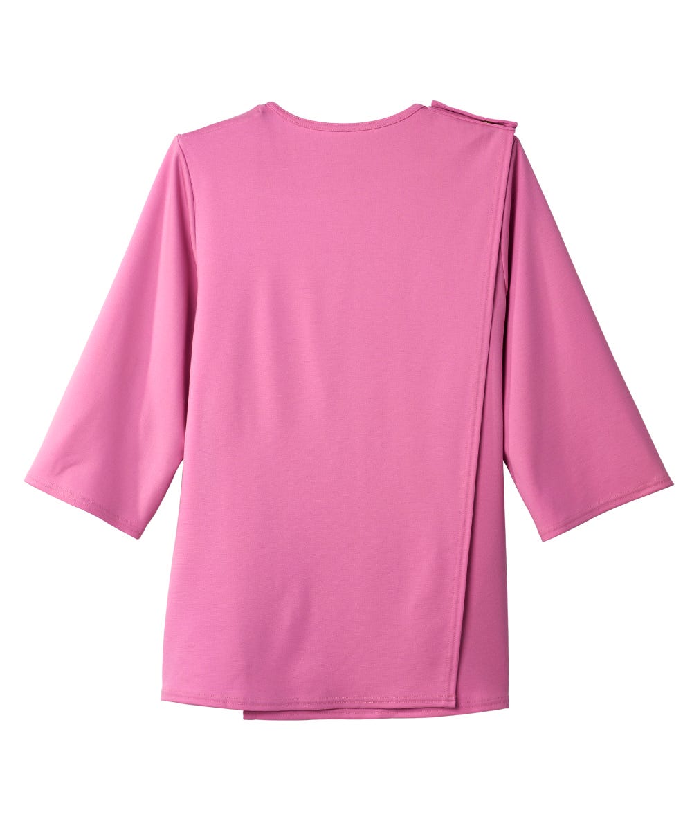 Women's Open Back 3/4 Length Sleeve Top with Embroidery - Silverts 30