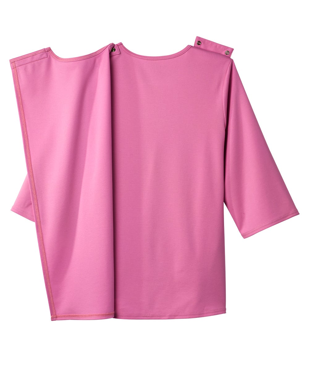 Women's Open Back 3/4 Length Sleeve Top with Embroidery - Silverts 31