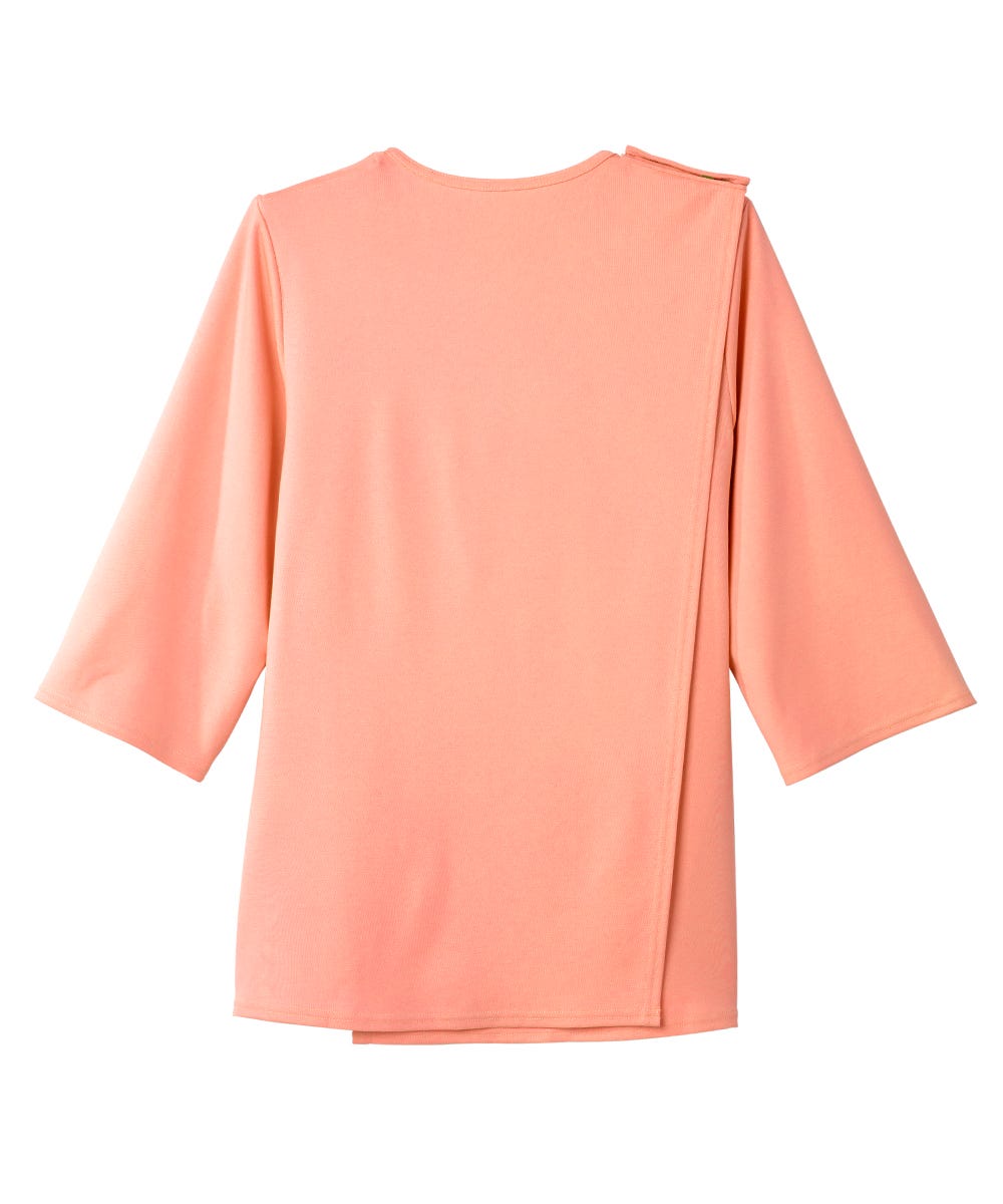 Women's Open Back 3/4 Length Sleeve Top with Embroidery - Silverts 36