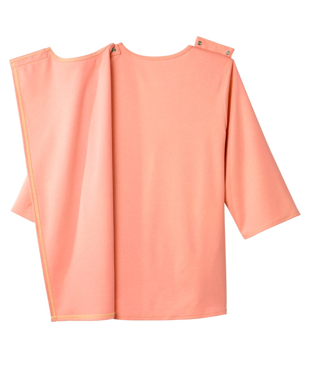 Women's Open Back 3/4 Length Sleeve Top with Embroidery - Silverts 37