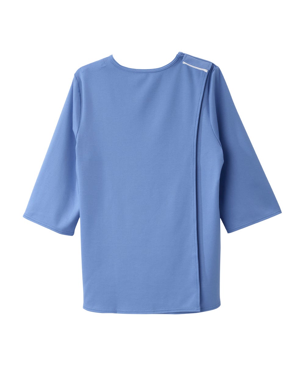 Women's Open Back 3/4 Length Sleeve Top with Embroidery - Silverts 59