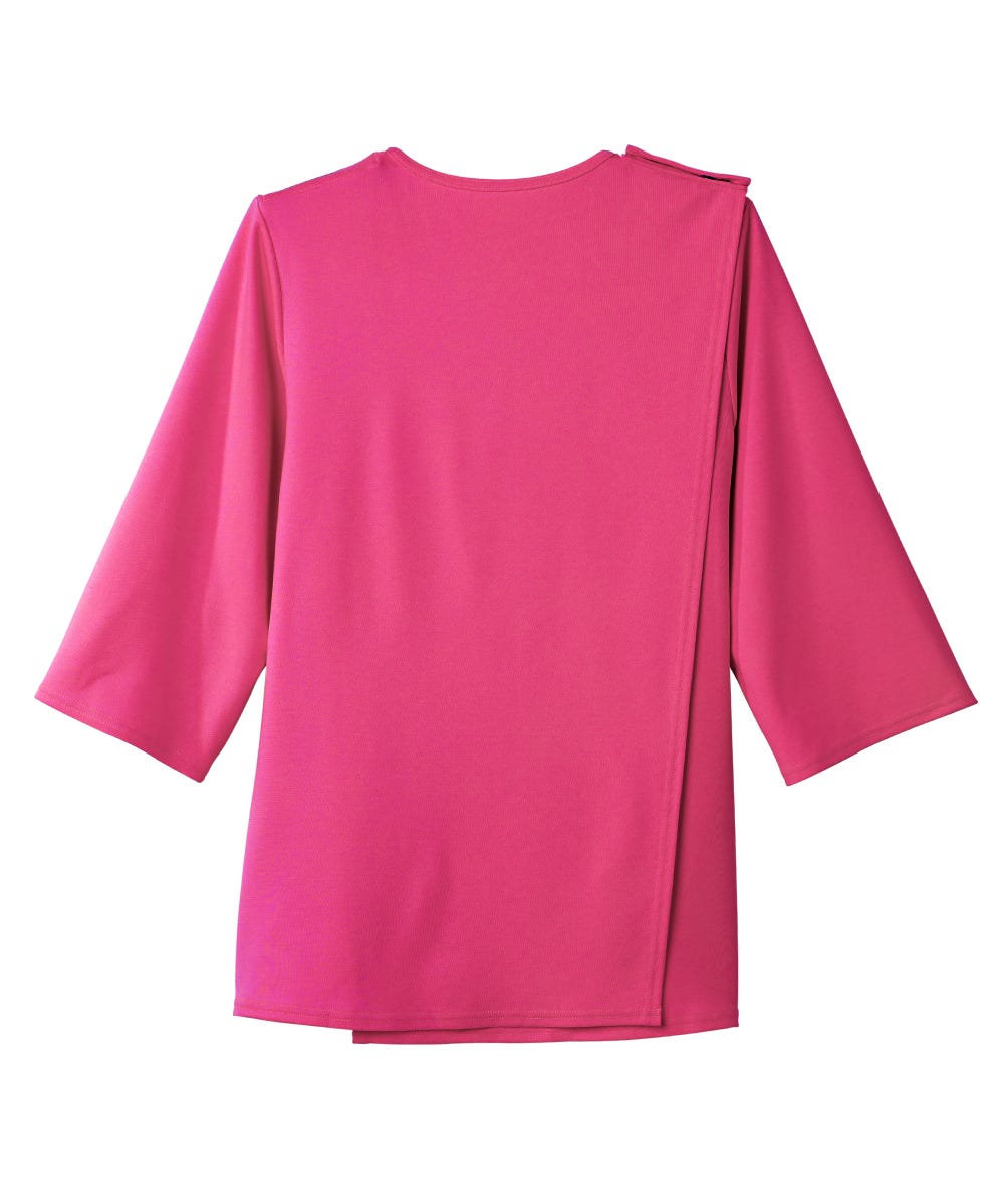 Women's Open Back 3/4 Length Sleeve Top with Embroidery - Silverts 50
