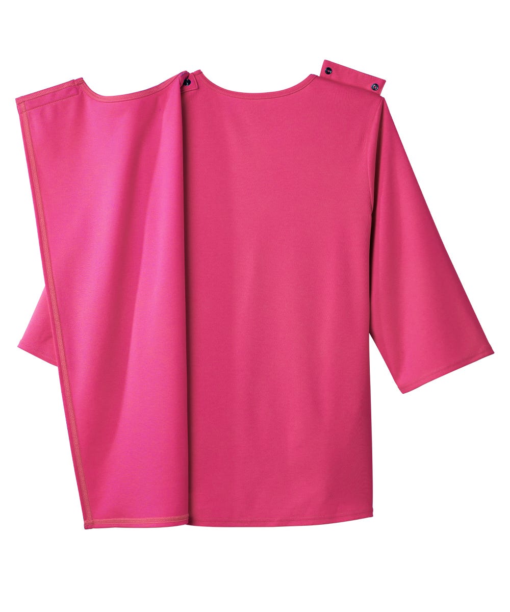 Women's Open Back 3/4 Length Sleeve Top with Embroidery - Silverts 51