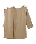 Women's Open Back 3/4 Length Sleeve Top with Embroidery - Silverts 40