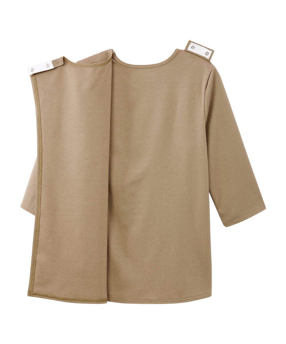 Women's Open Back 3/4 Length Sleeve Top with Embroidery - Silverts 40