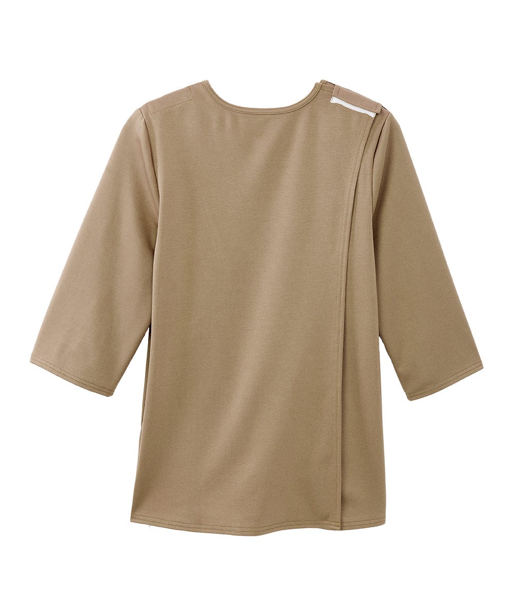 Women's Open Back 3/4 Length Sleeve Top with Embroidery - Silverts 42