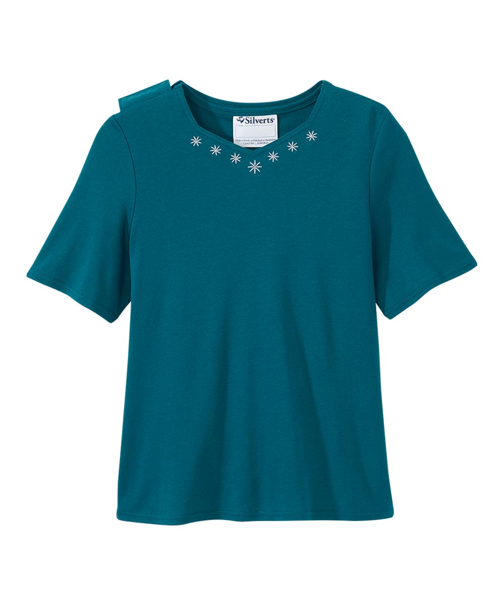 Women's Soft Embroidered Adaptive Top - Silverts 5