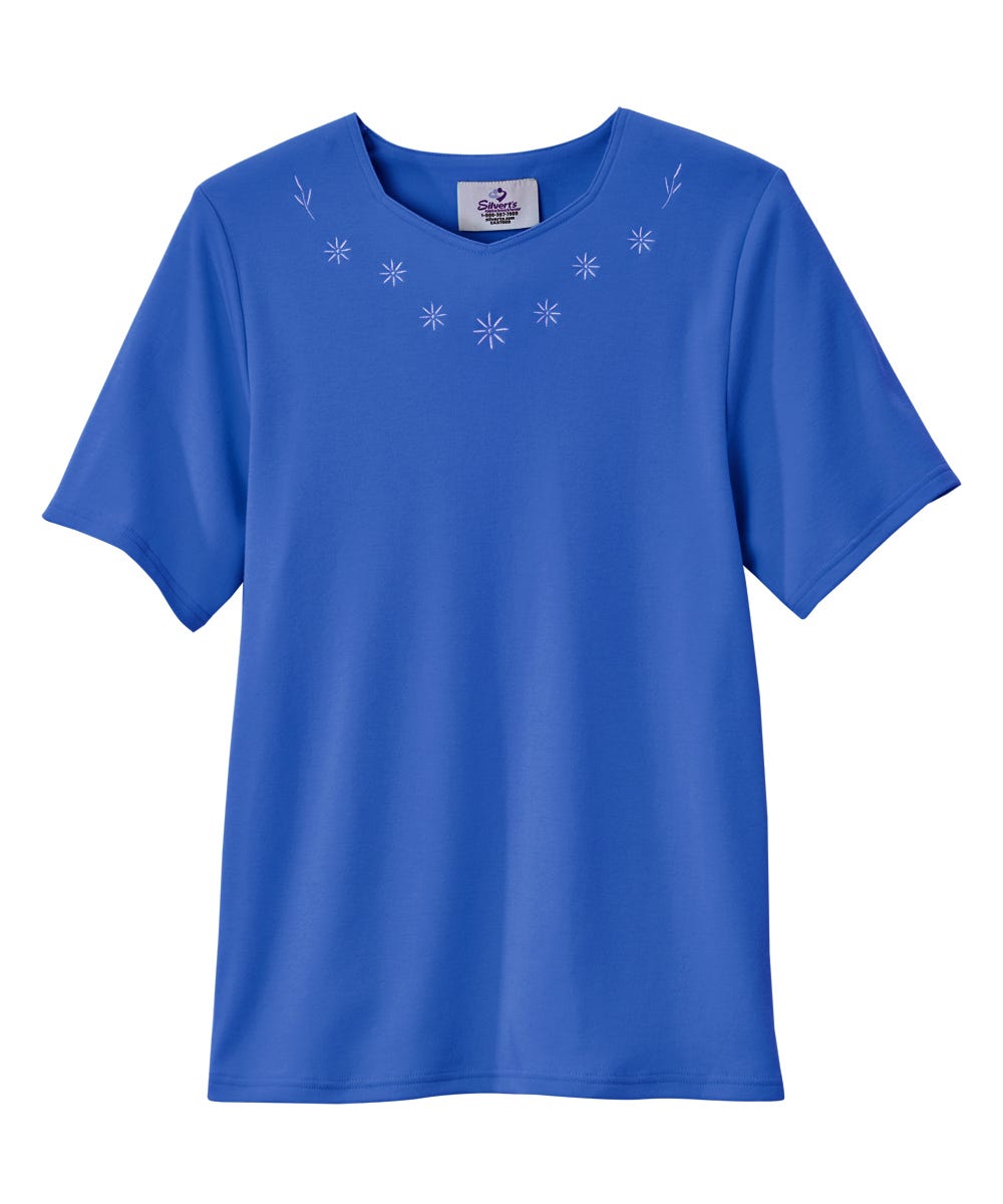 Women's Soft Embroidered Adaptive Top - Silverts 39