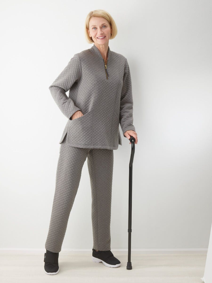 Women's Easy Dressing Open Back Half Zip Track Suit Top - Silverts 15