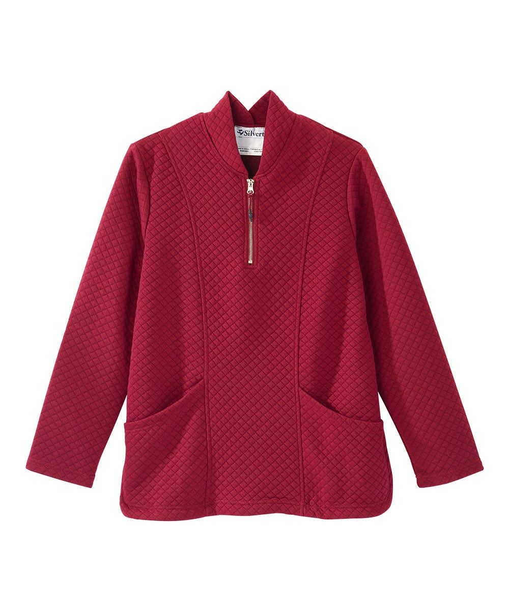 Women's Easy Dressing Open Back Half Zip Track Suit Top - Clearance - Silverts 5