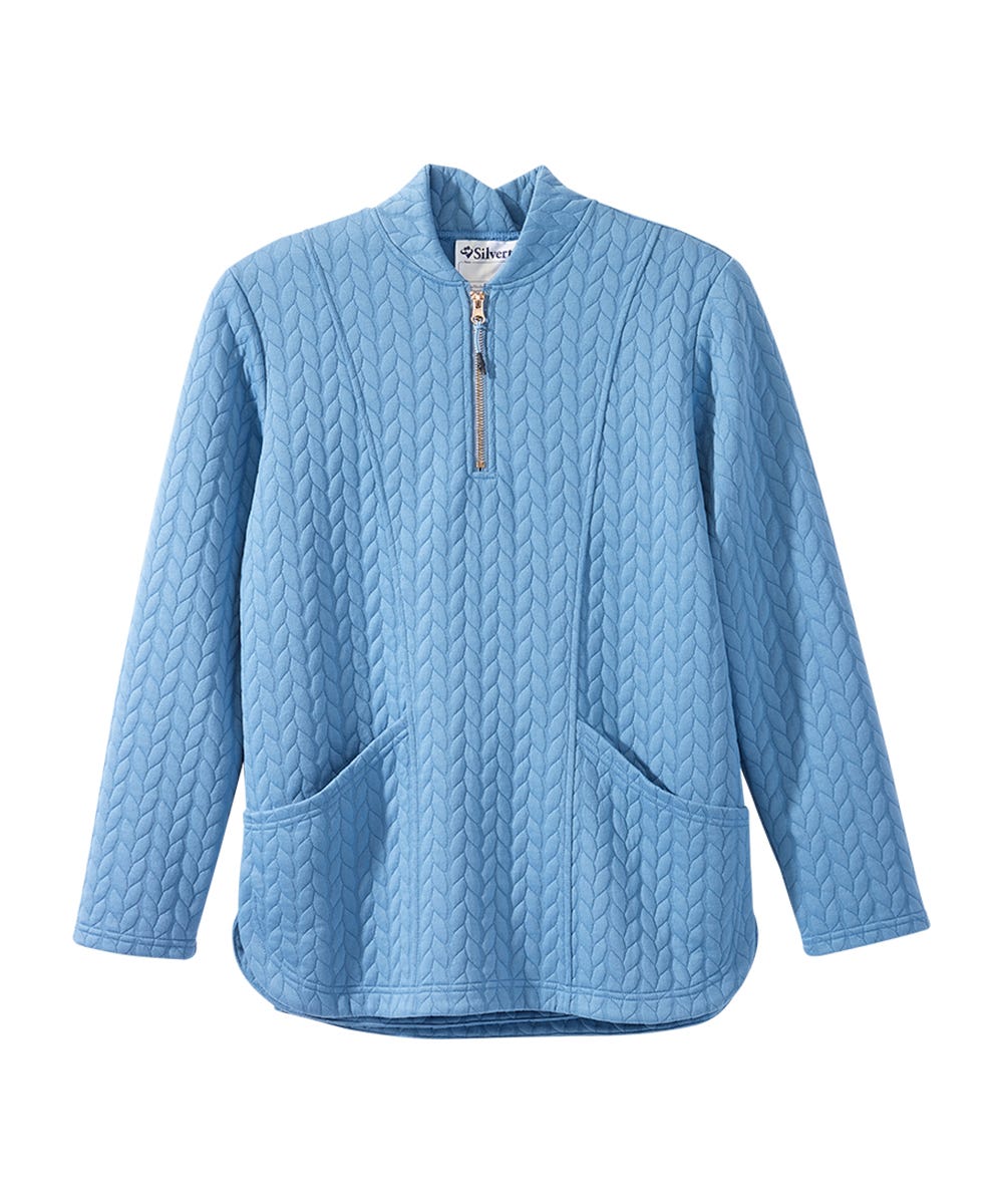 Women's Easy Dressing Open Back Half Zip Track Suit Top - Silverts 1