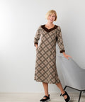 Women's Open Back Sweater Knit Dress with Diamond Neckline - Silverts 4