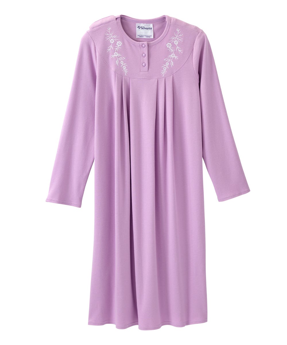 Women's No Peek Hospital & Home Care Long Sleeve Gown - Silverts 13