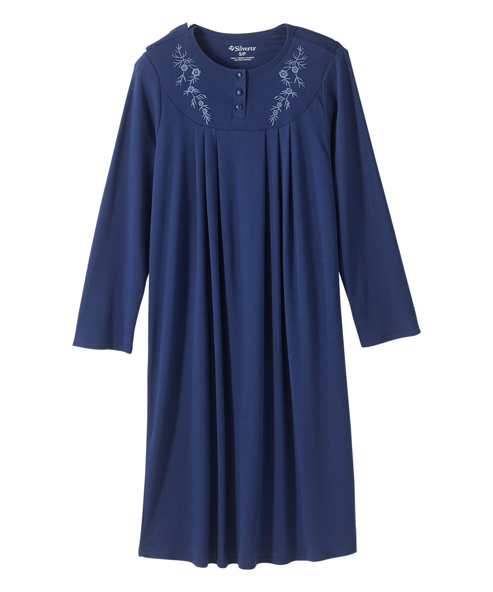 Women's No Peek Hospital & Home Care Long Sleeve Gown - Silverts 16