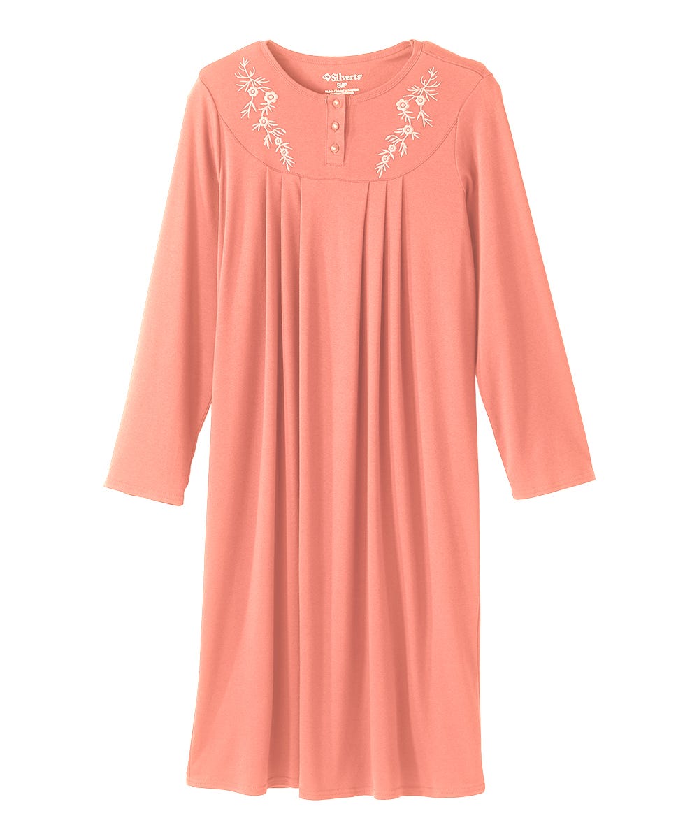 Women's No Peek Hospital & Home Care Long Sleeve Gown - Silverts 23