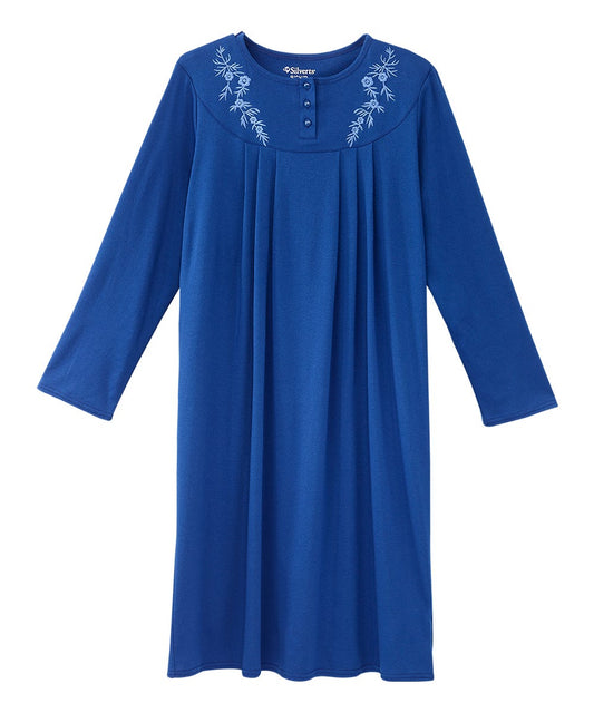 Women's No Peek Hospital & Home Care Long Sleeve Gown - Silverts 1