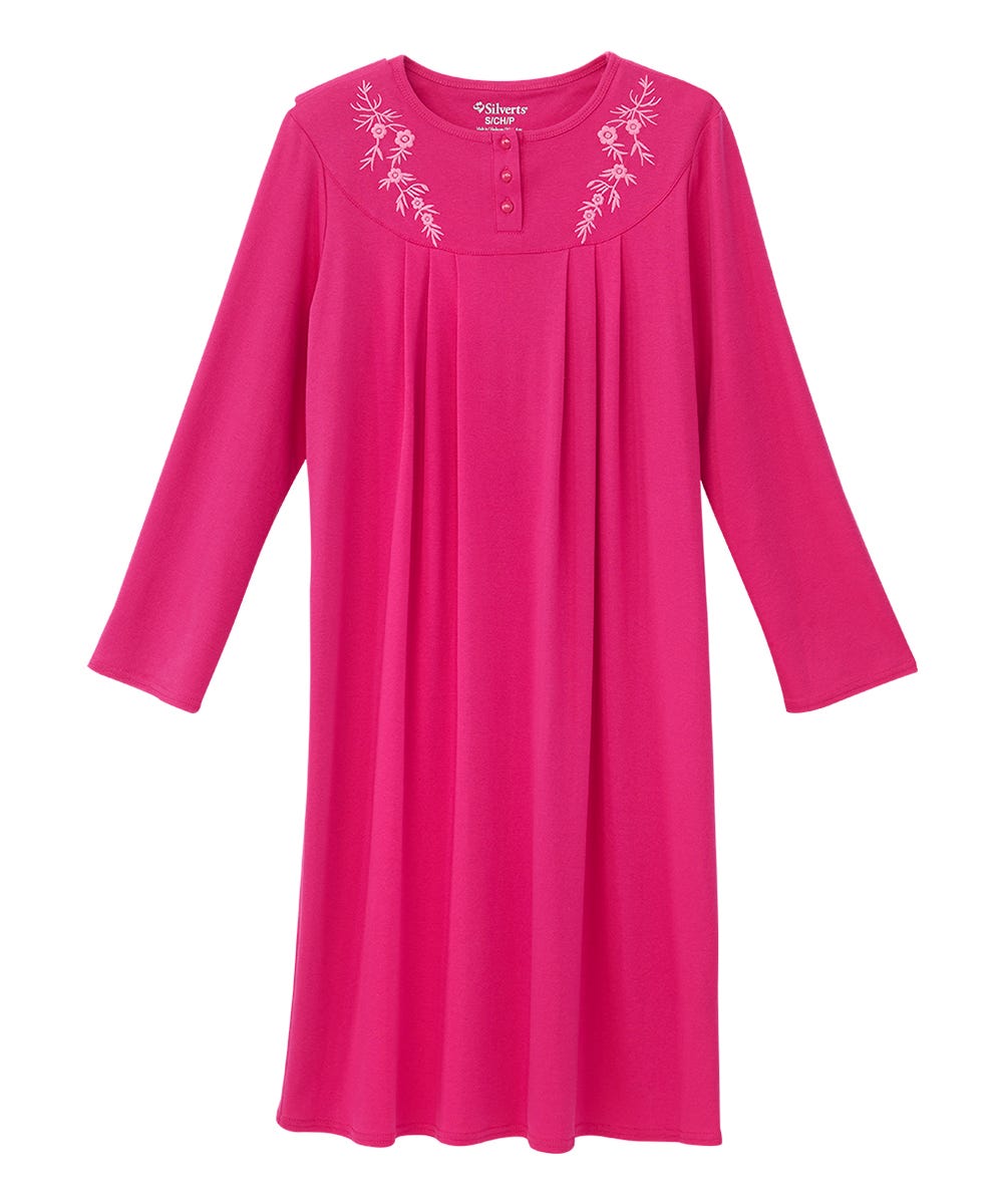 Women's No Peek Hospital & Home Care Long Sleeve Gown - Silverts 27