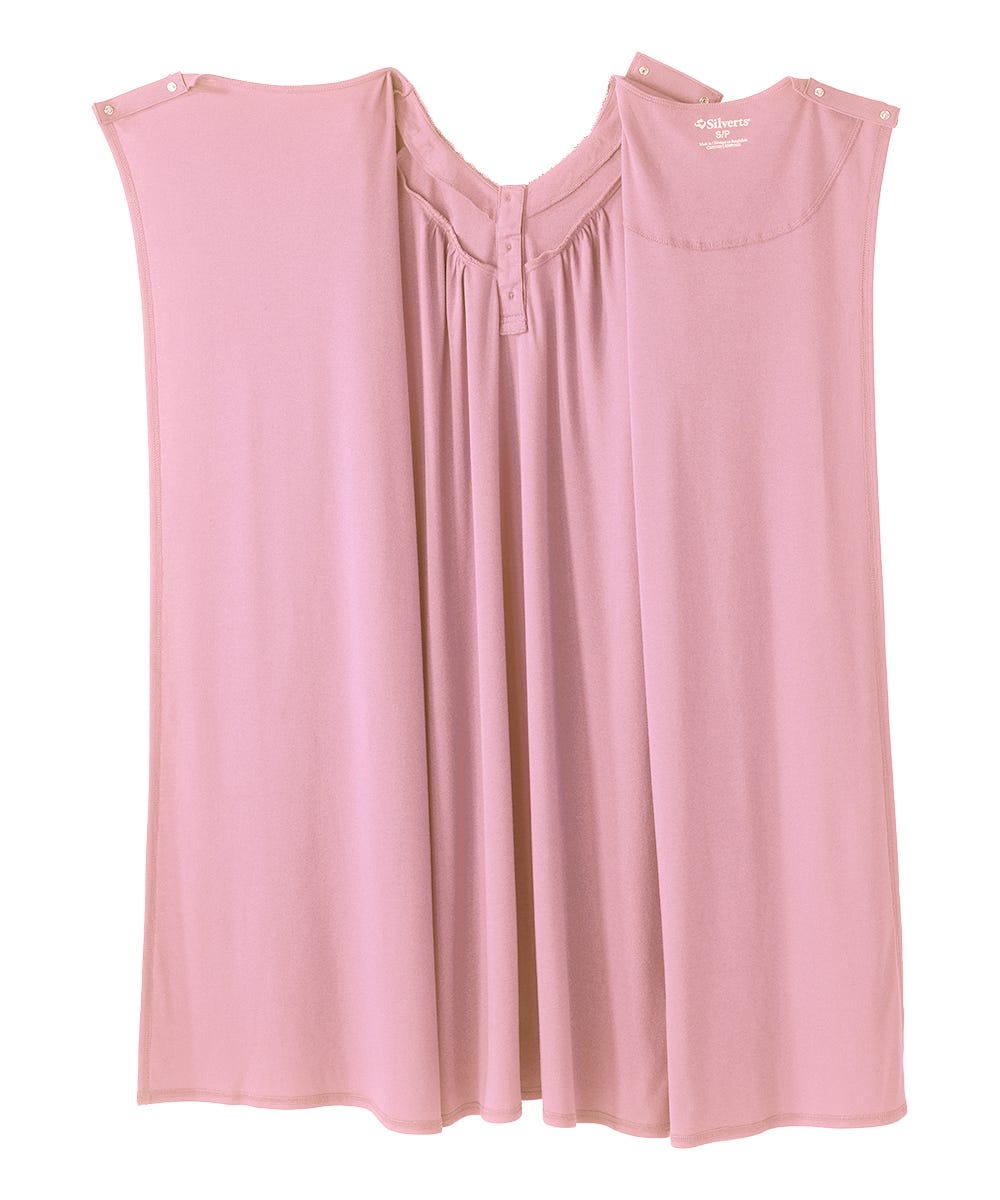 Women's No Peek Hospital & Home Care Gown with Lace Neckline - Clearance - Silverts 50