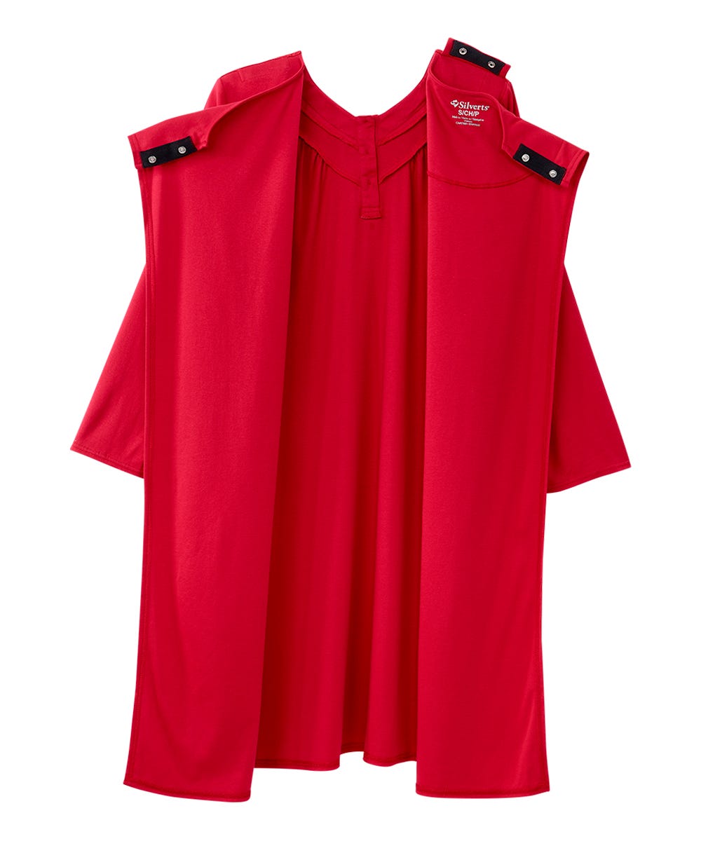 Women's No Peek Hospital & Home Care Gown with Lace Neckline - Silverts 20