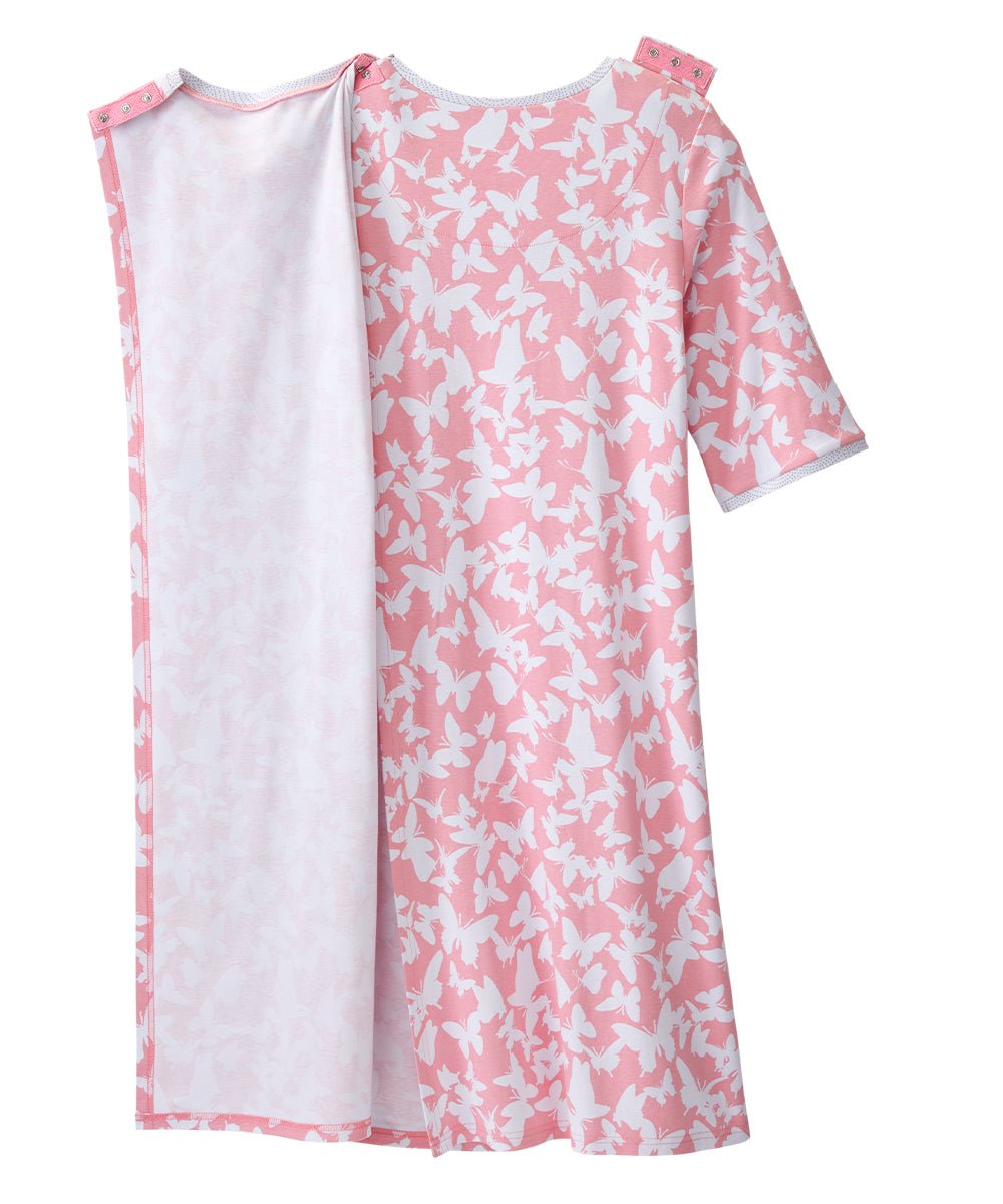 Open Back Knit Nightgown with Lace Trim - Silverts 7