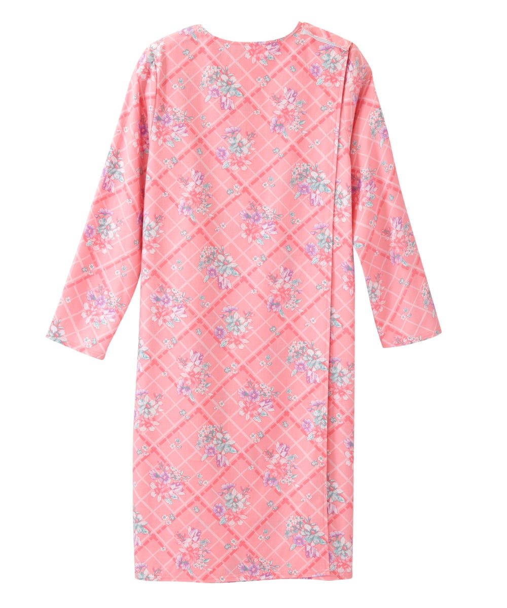 Women's No Peek Open Back Flannel Nightgown - Silverts 28