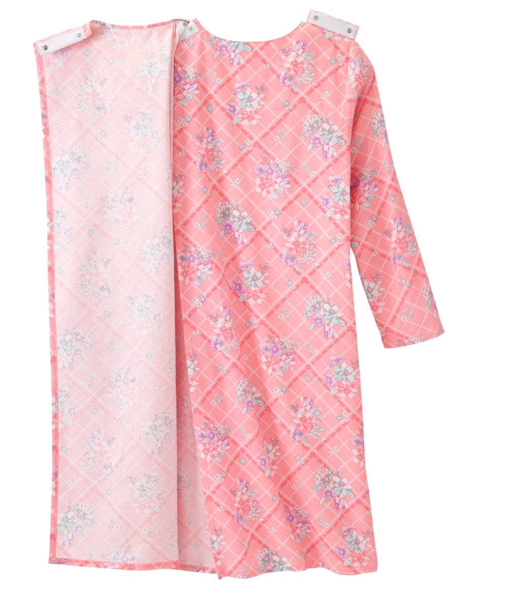 Women's No Peek Open Back Flannel Nightgown - Silverts 29
