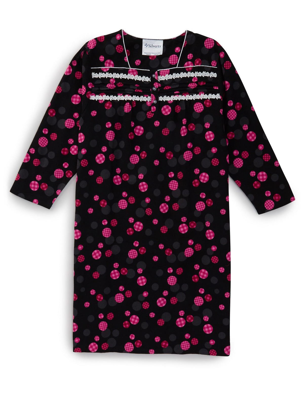 100% Cotton Flannel Hospital Gown with Snaps - Clearance - Silverts 12