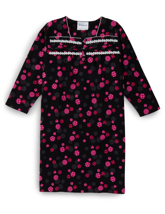 100% Cotton Flannel Hospital Gown with Snaps - Clearance - Silverts 1