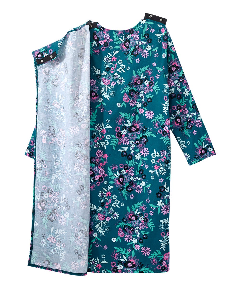 Women's No Peek Open Back Flannel Nightgown - Silverts 12