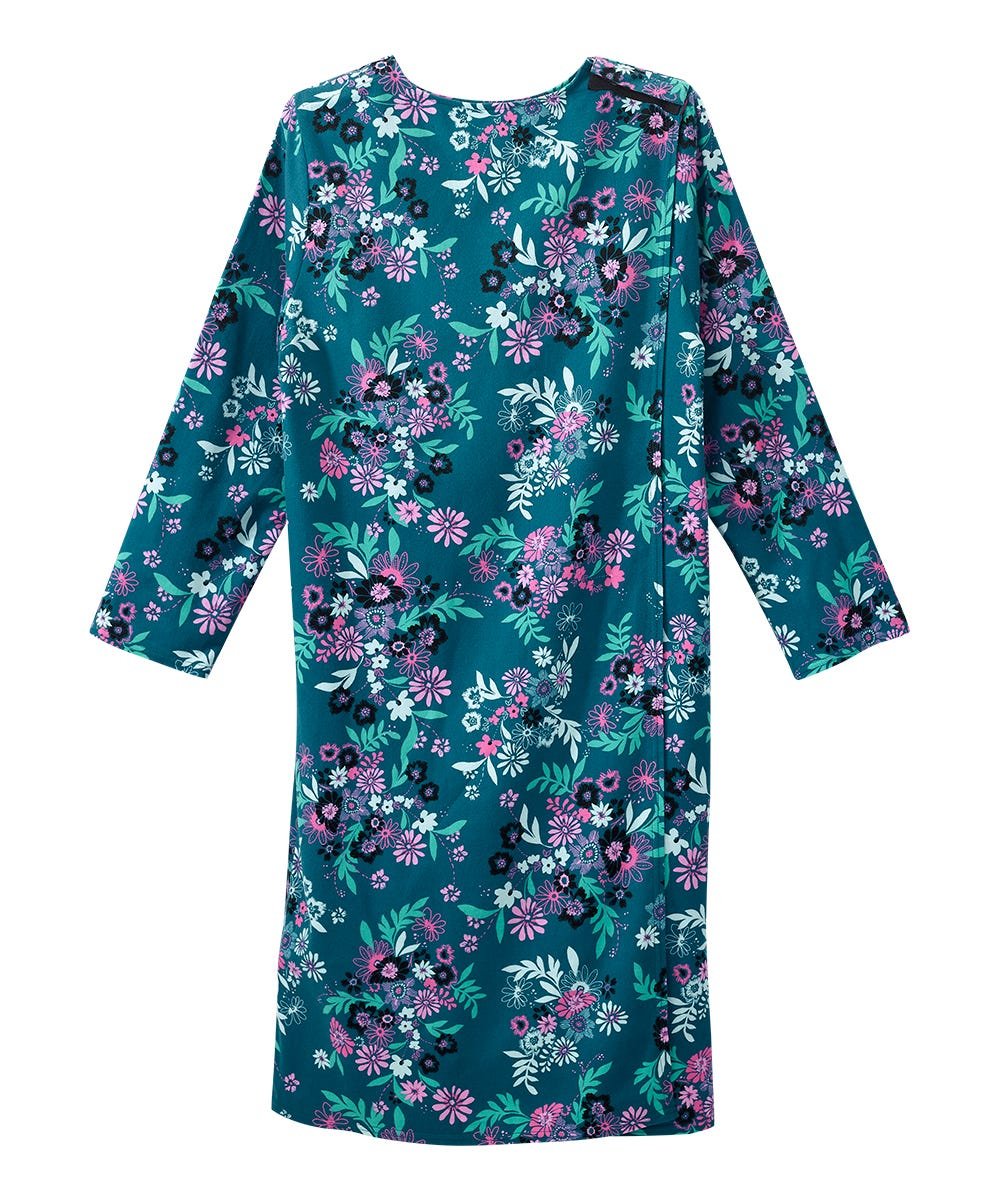Women's No Peek Open Back Flannel Nightgown - Silverts 14