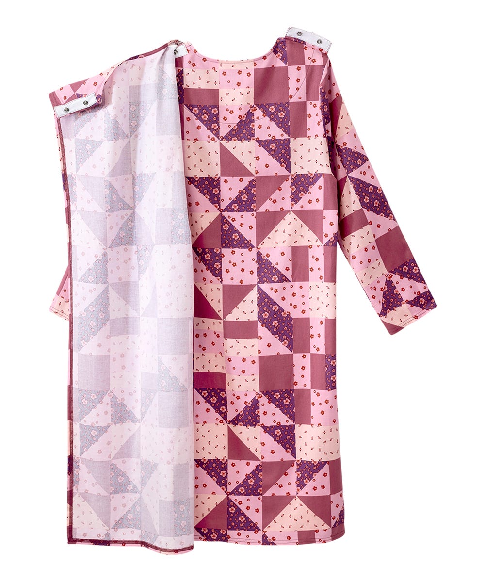 Women's No Peek Open Back Flannel Nightgown - Silverts 8