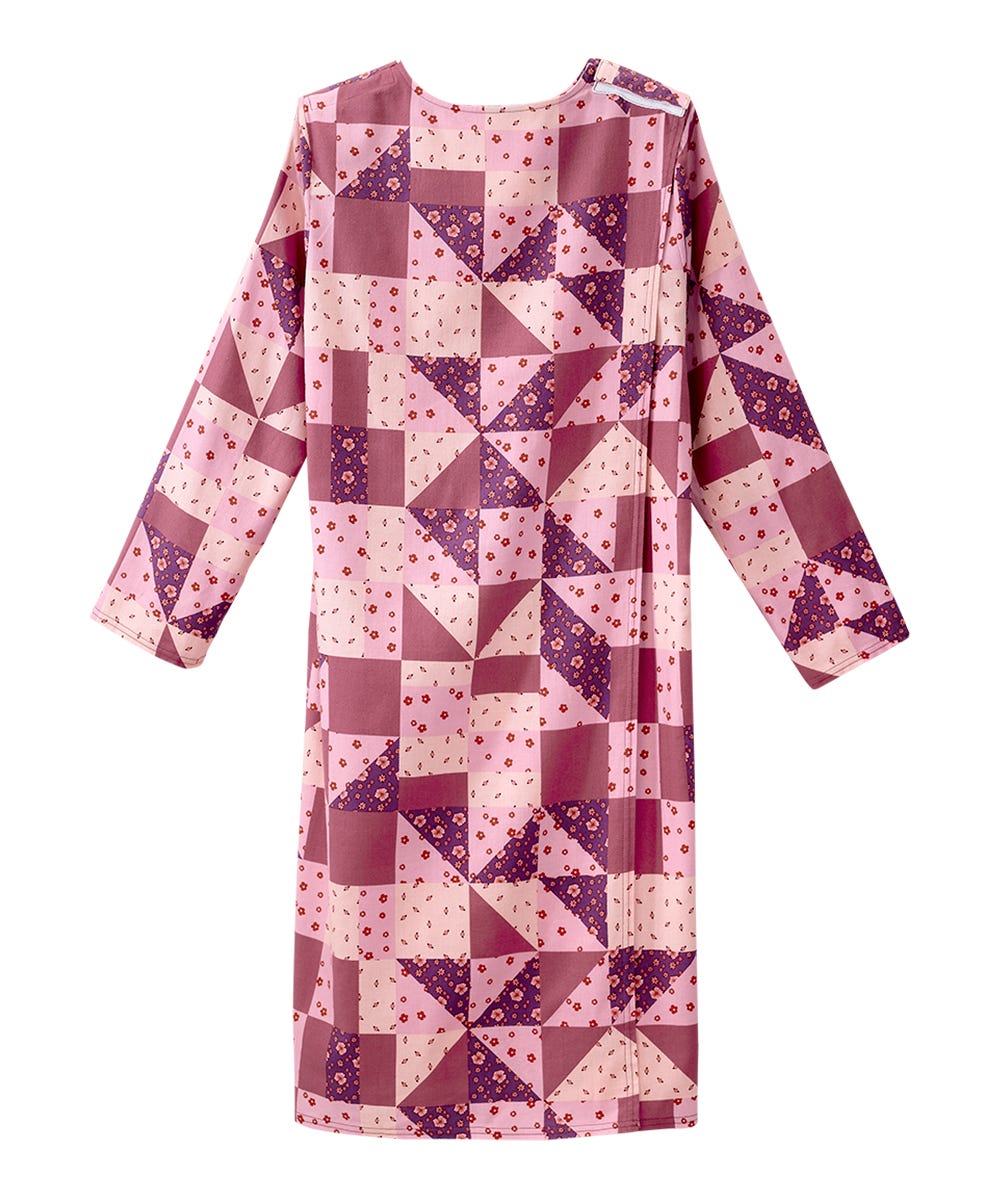 Women's No Peek Open Back Flannel Nightgown - Silverts 9
