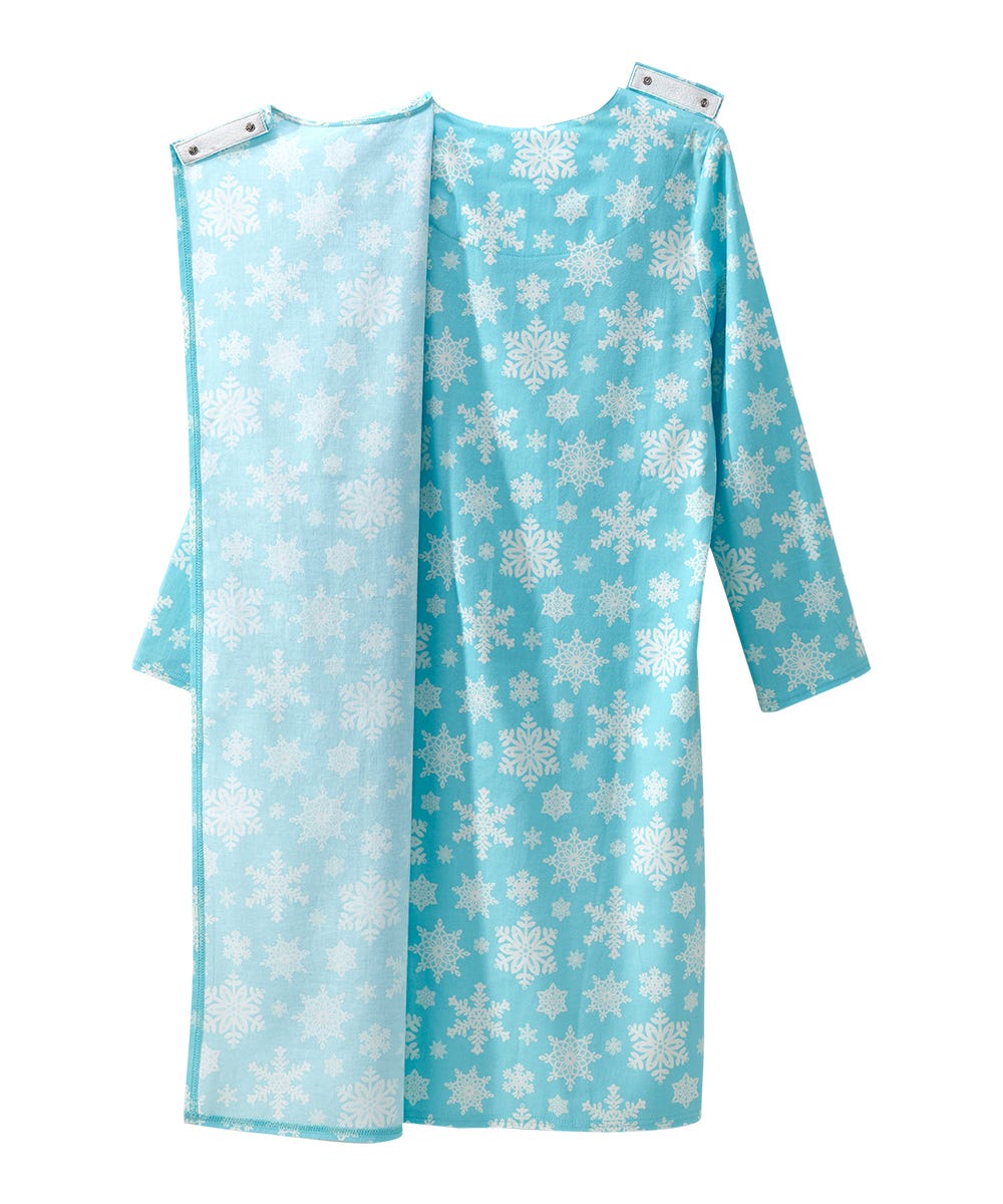 Women's No Peek Open Back Flannel Nightgown - Silverts 34