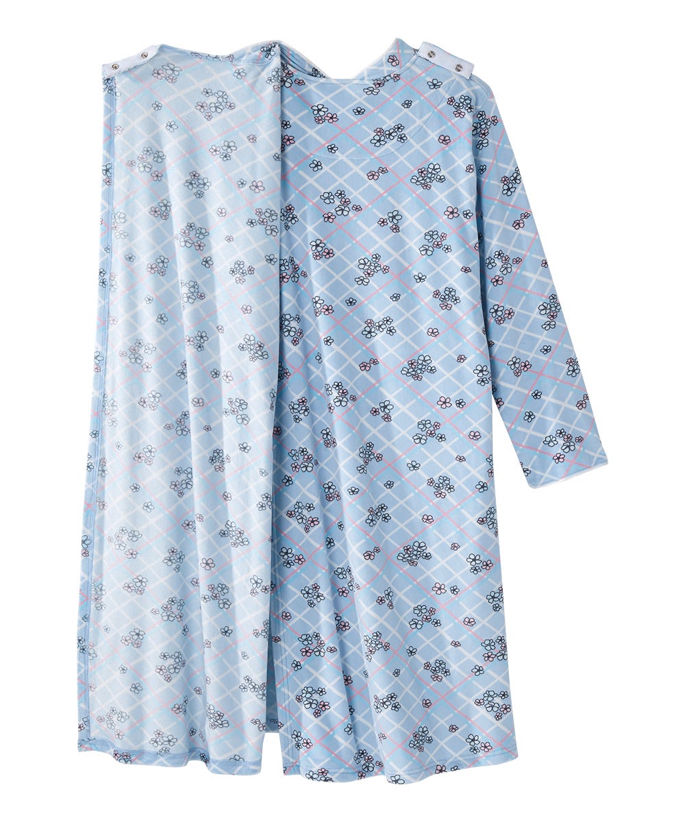 Women's Open Back Plush Nightgown with Zip Front - Silverts 12