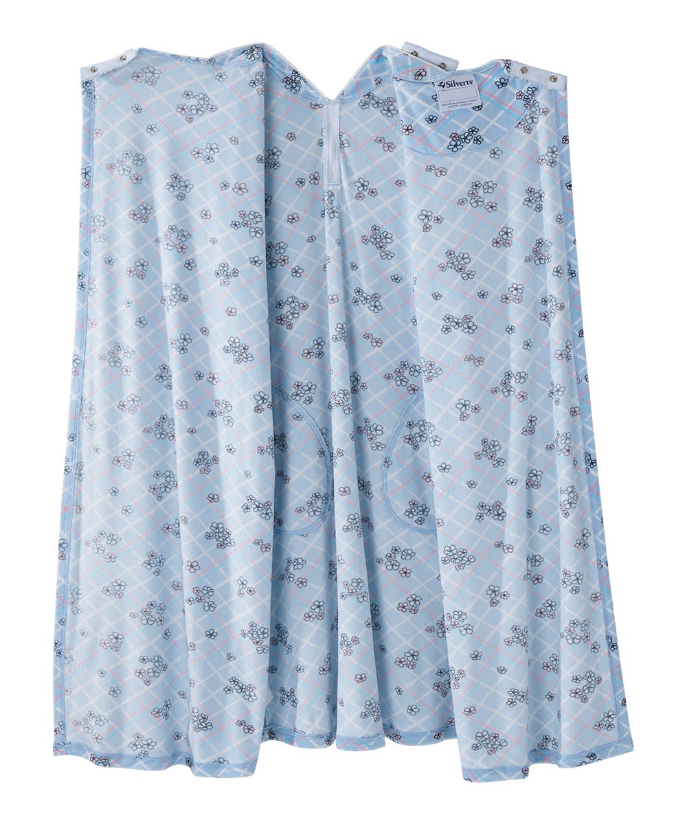 Women's Open Back Plush Nightgown with Zip Front - Silverts 13