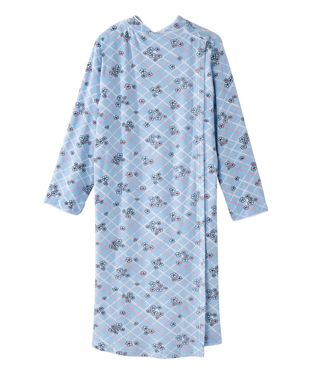 Women's Open Back Plush Nightgown with Zip Front - Silverts 14