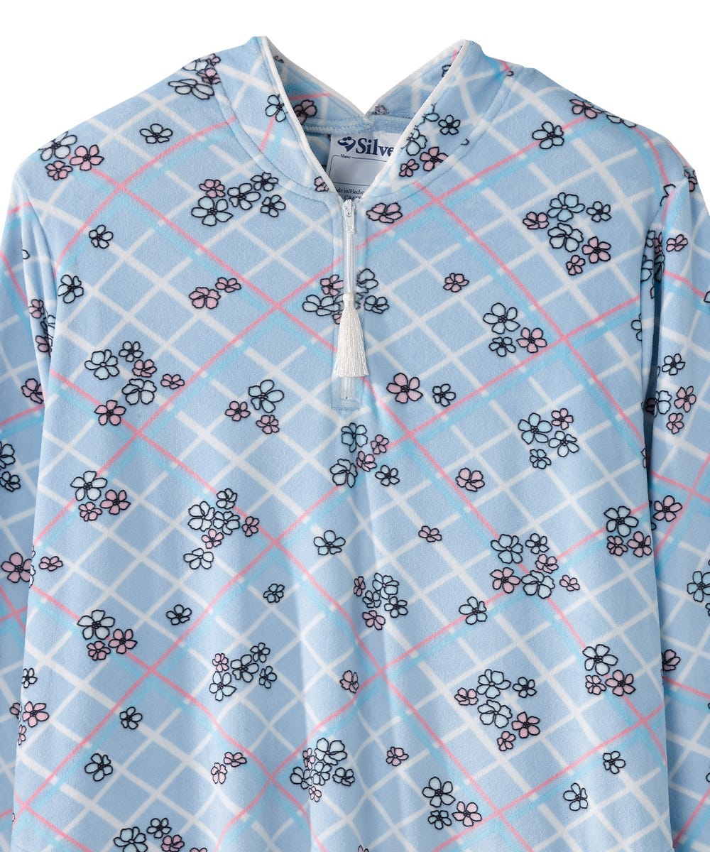 Women's Open Back Plush Nightgown with Zip Front - Silverts 15