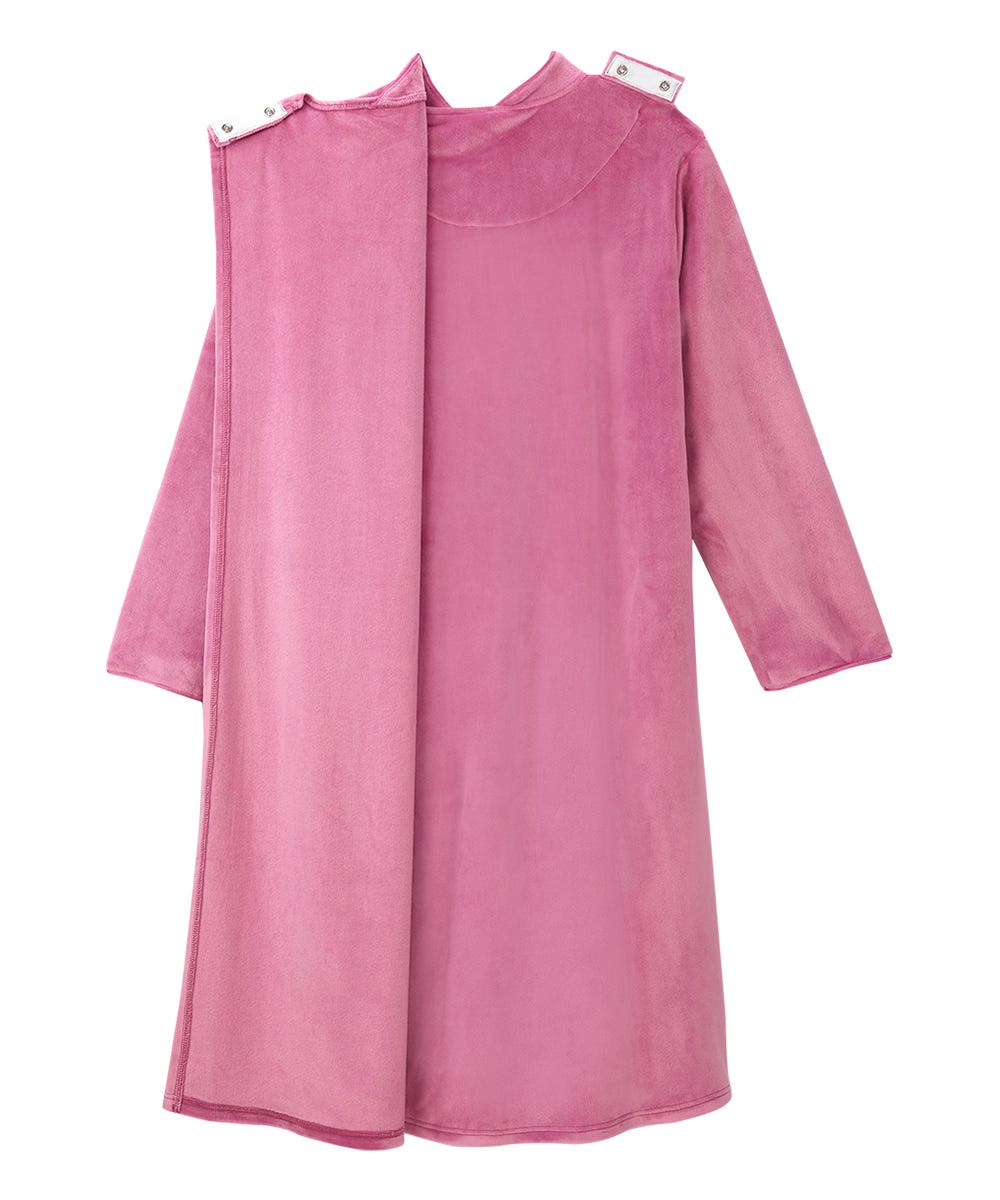 Women's Open Back Plush Nightgown with Zip Front - Silverts 17