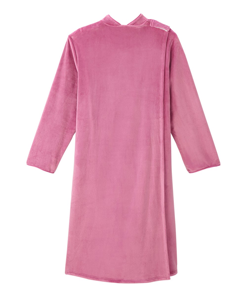 Women's Open Back Plush Nightgown with Zip Front - Silverts 19