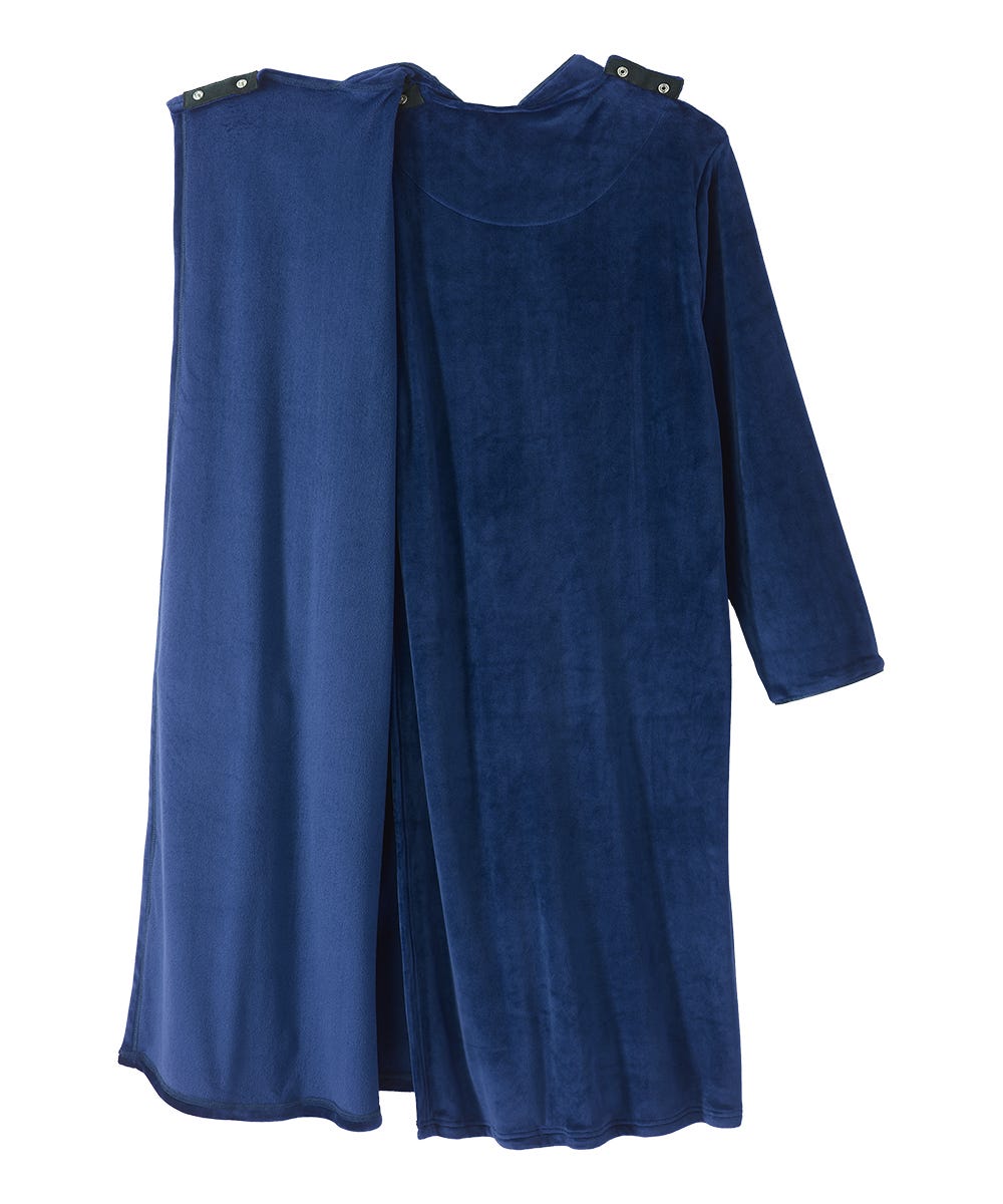 Women's Open Back Plush Nightgown with Zip Front - Silverts 21