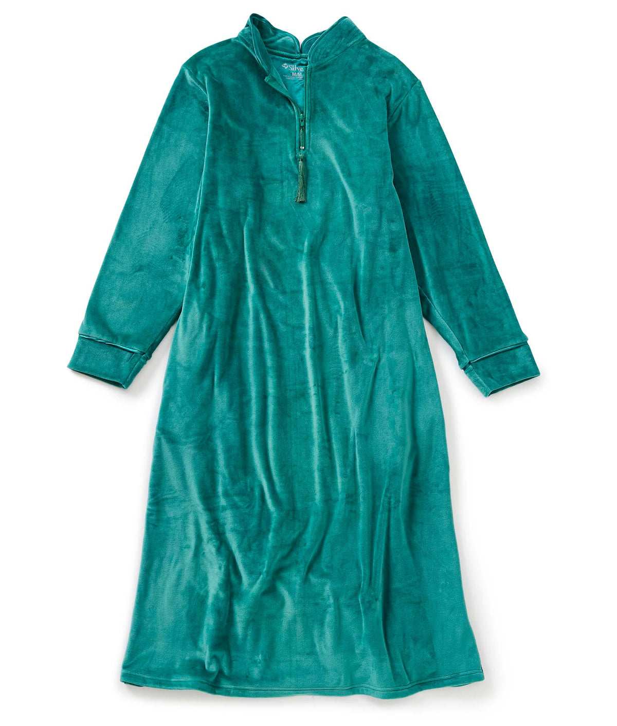 Women's Open Back Plush Nightgown with Zip Front - Silverts 30