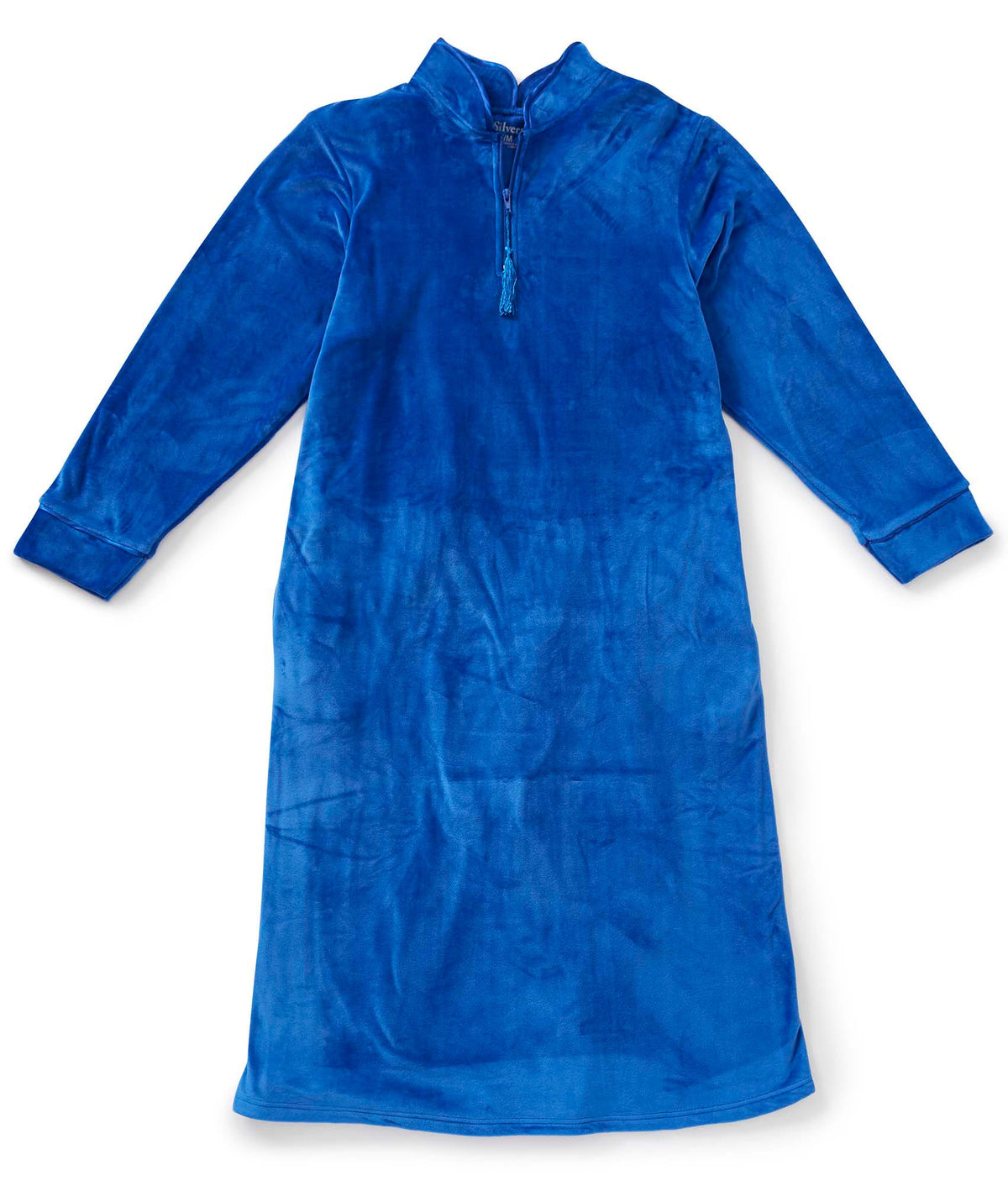 Women's Open Back Plush Nightgown with Zip Front - Silverts 38