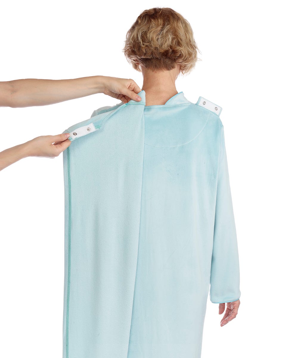 Women's Open Back Plush Nightgown with Zip Front - Silverts 32