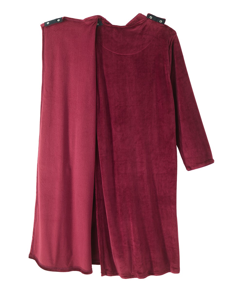 Women's Open Back Plush Nightgown with Zip Front - Silverts 3
