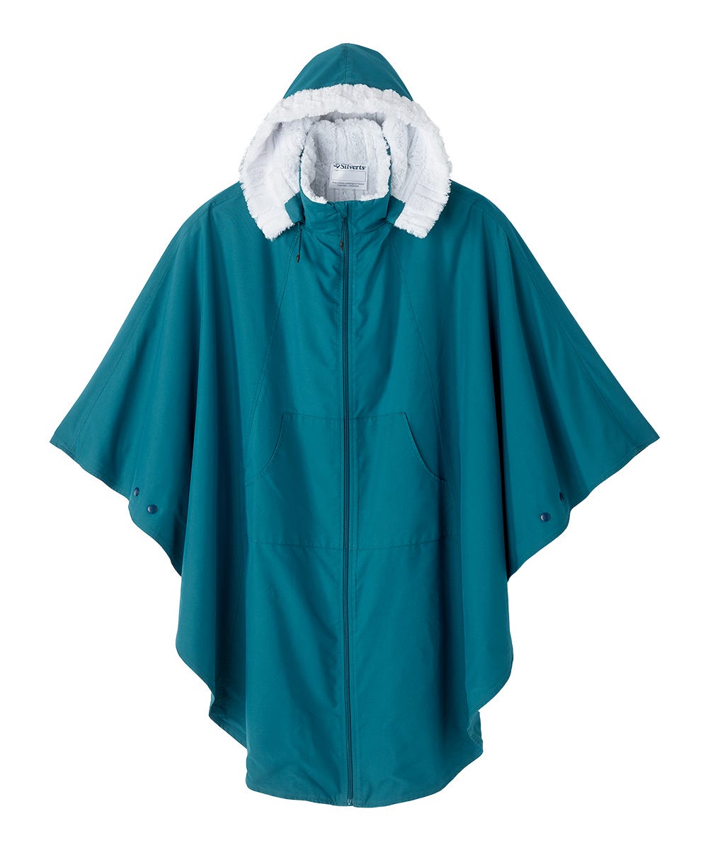 Unisex Luxurious Fur-Lined Winter Wheelchair Cape - Silverts 8