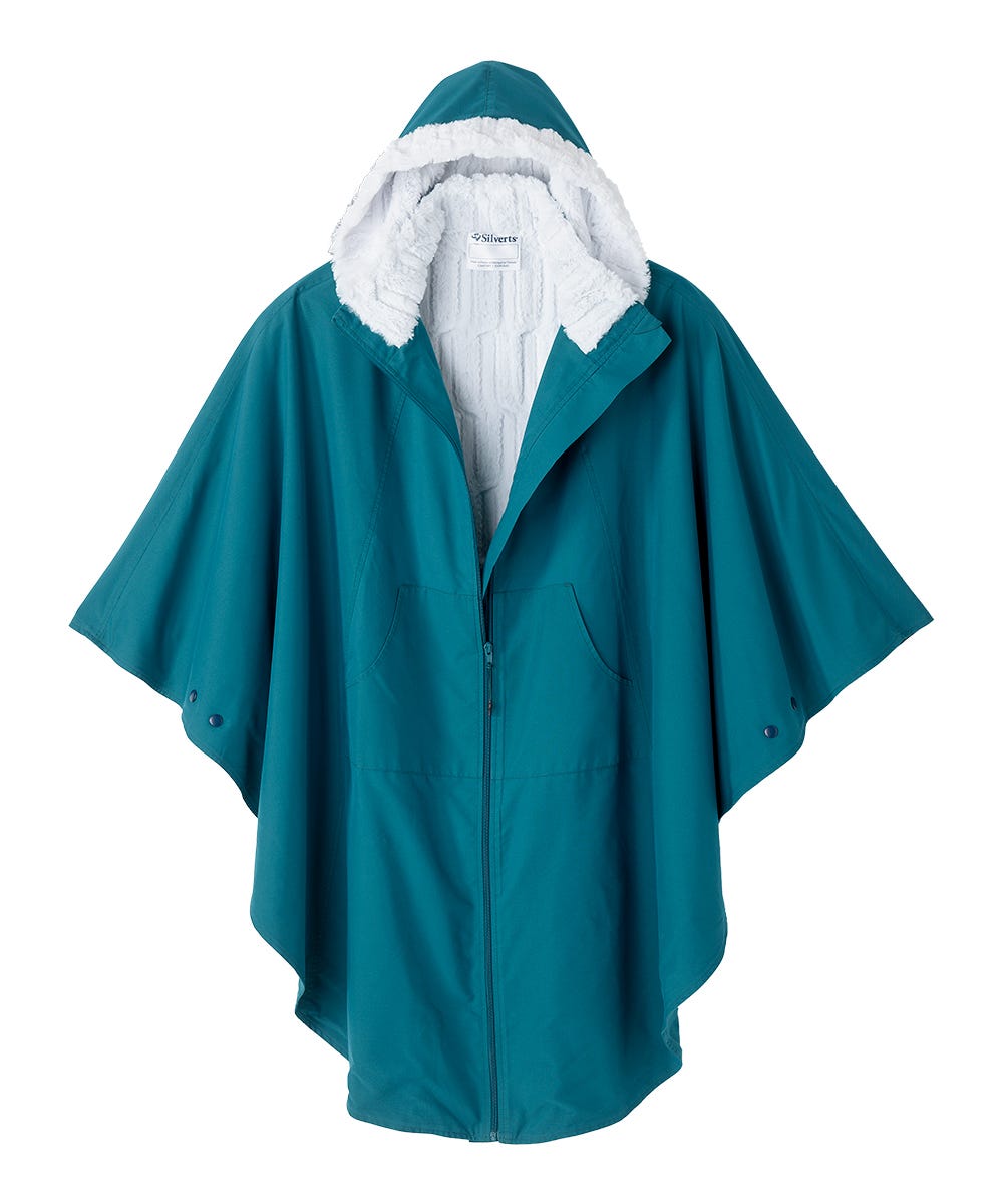 Unisex Luxurious Fur-Lined Winter Wheelchair Cape - Silverts 6