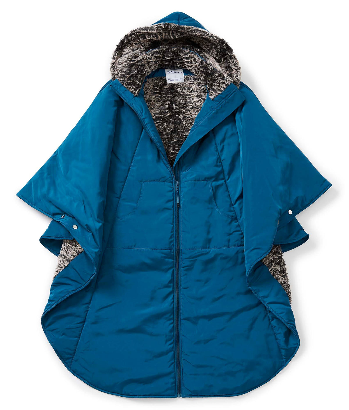 Unisex Luxurious Fur-Lined Winter Wheelchair Cape - Silverts 11