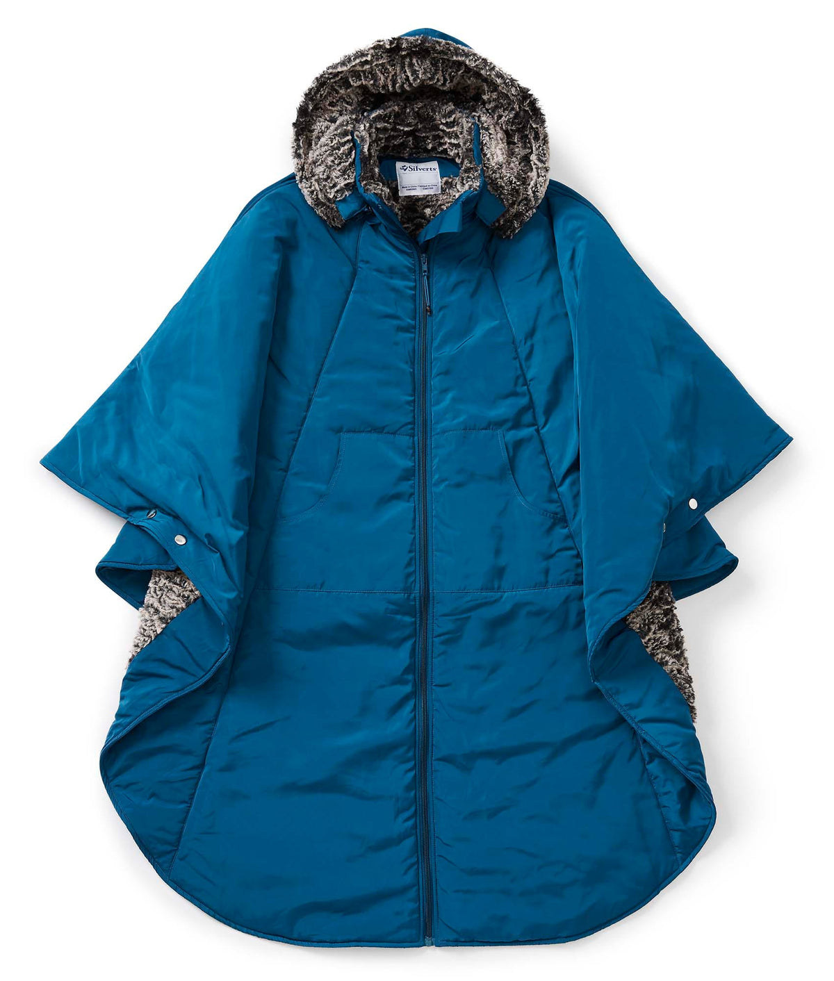 Unisex Luxurious Fur-Lined Winter Wheelchair Cape - Silverts 12