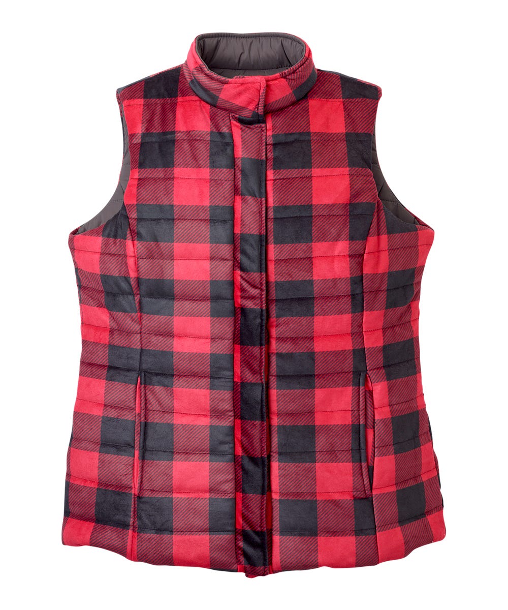 Women's Reversible Magnetic Snap Front Puffer Vest - Silverts 13